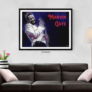 Marvin Gaye Poster Prince of Soul Wall Art (24x18)